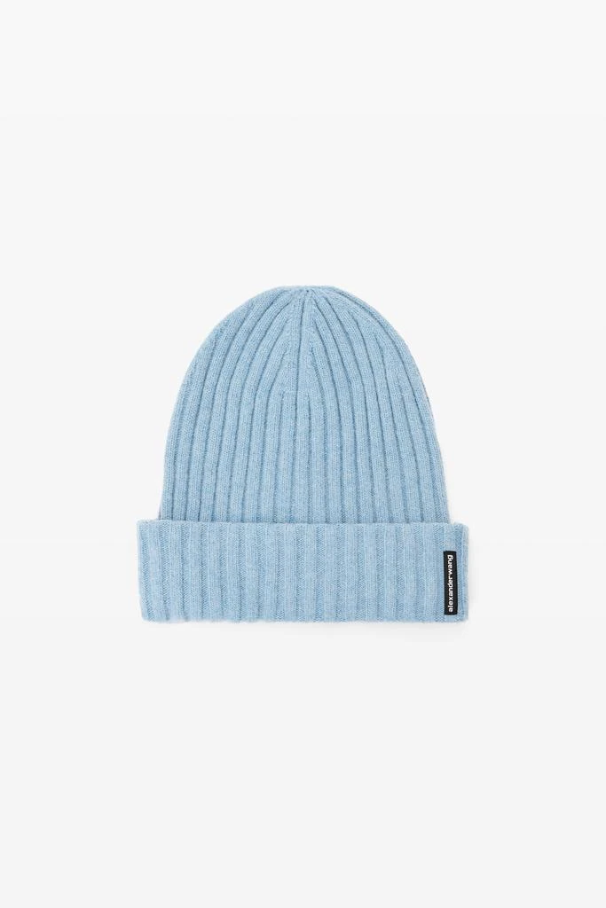 Alexander Wang Ribbed Beanie with Logo Flag Tag 1