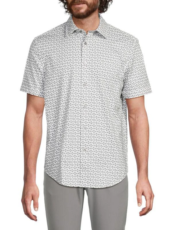 BUGATCHI Print Short Sleeve Shirt 1