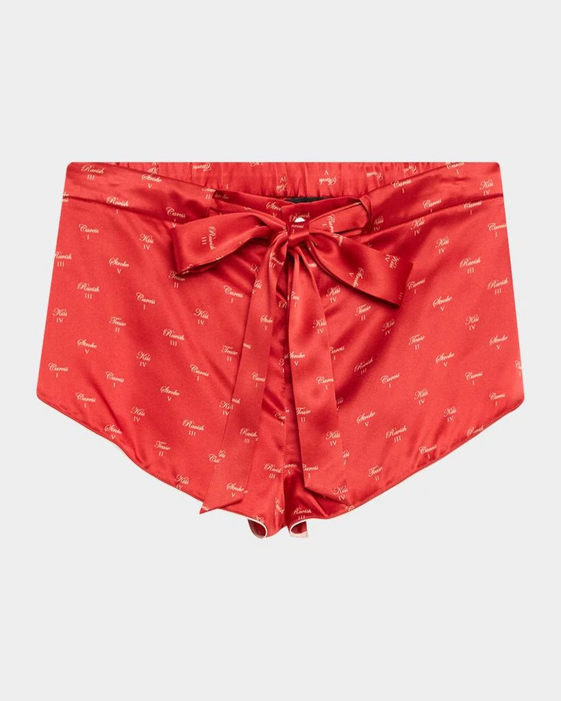 Kiki De Montparnasse Kiss-Print Silk Lounge Shorts