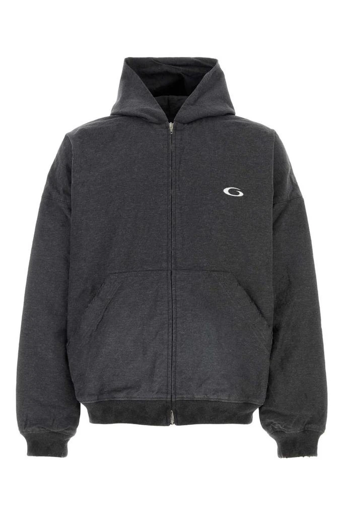 Balenciaga Balenciaga Loop Sports Icon Embroidered Zipped Hoodie from Cettire