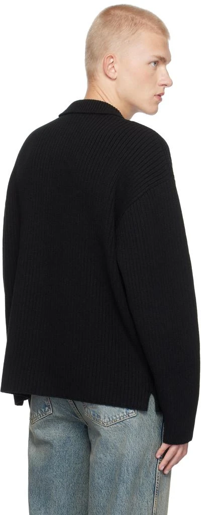 Represent Black Ribbed Knit Polo 3