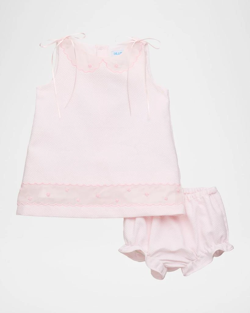 Luli 
Me Girl
s Pique Collar Dress 
Bloomers Set, Size 3M-18M
