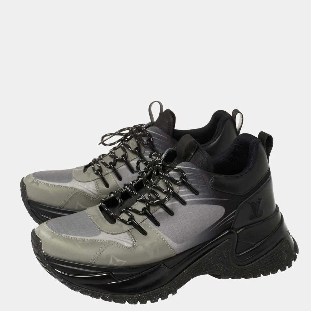 Louis Vuitton Louis Vuitton Black/Grey Leather And Mesh Run Away Pulse Low Top Sneakers Size 35 4
