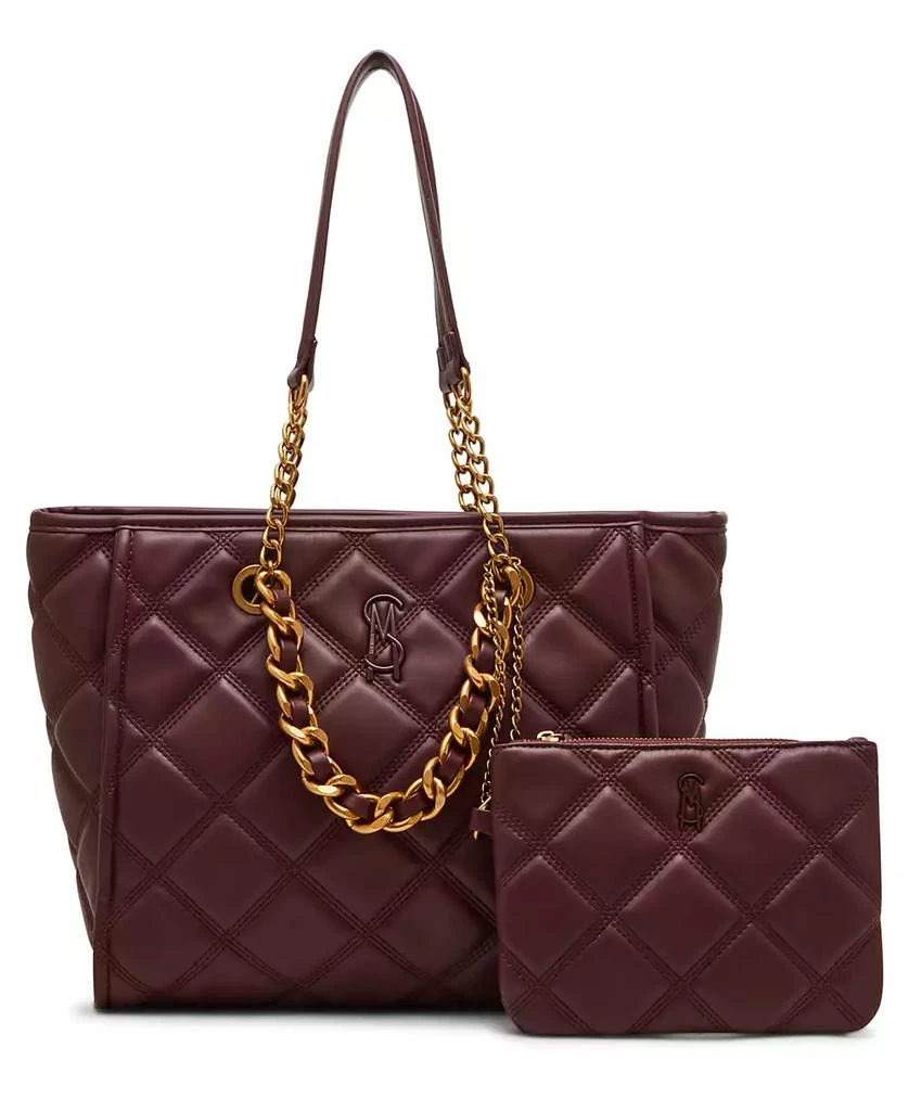 Steve Madden Katt Faux Leather Quilted Tote with Pouch 1