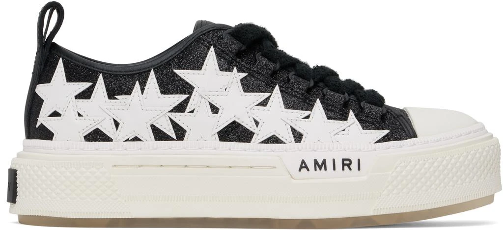 AMIRI Black Glitter Stars Court Low Sneakers 1