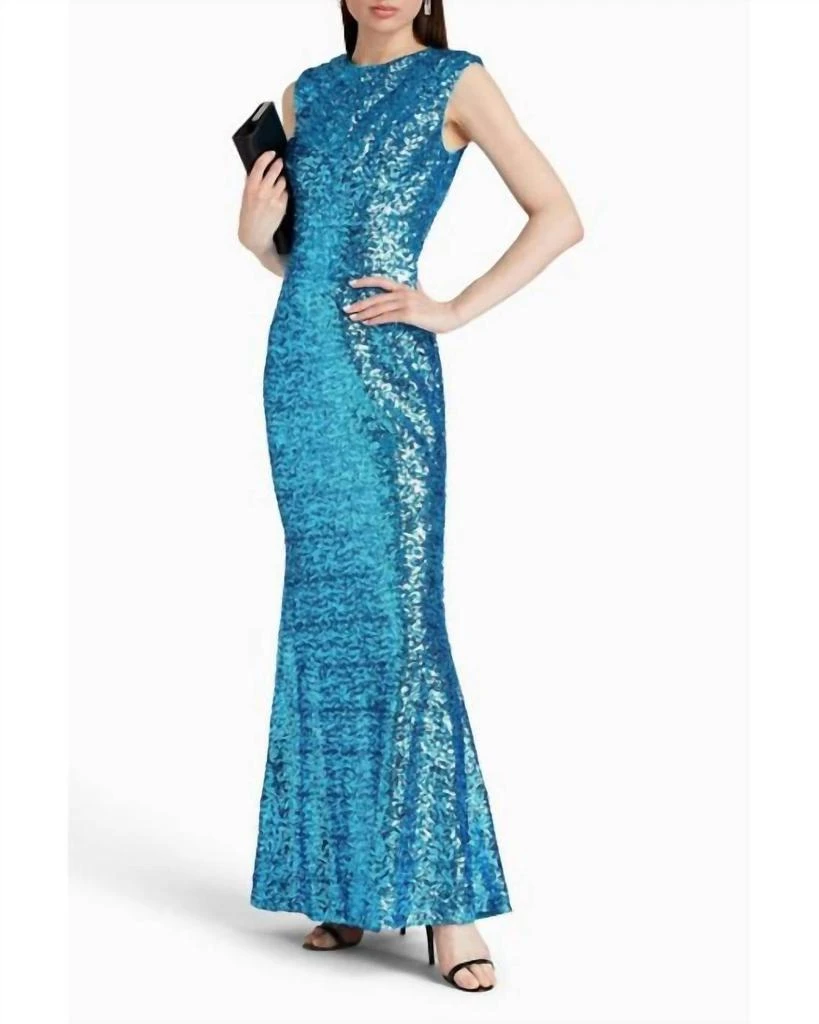 Badgley Mischka Badgley Mischka - Sequined Mesh Gown