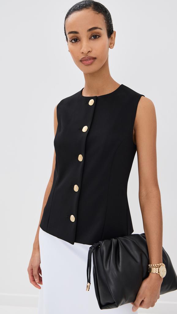 ROSETTA GETTY Sleeveless Button Front Top