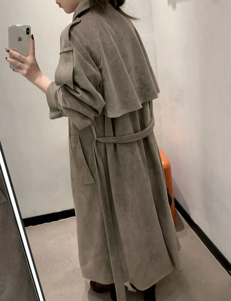 Pixie Market Stone Oversized Suede Trench Jacket- PREORDER 3