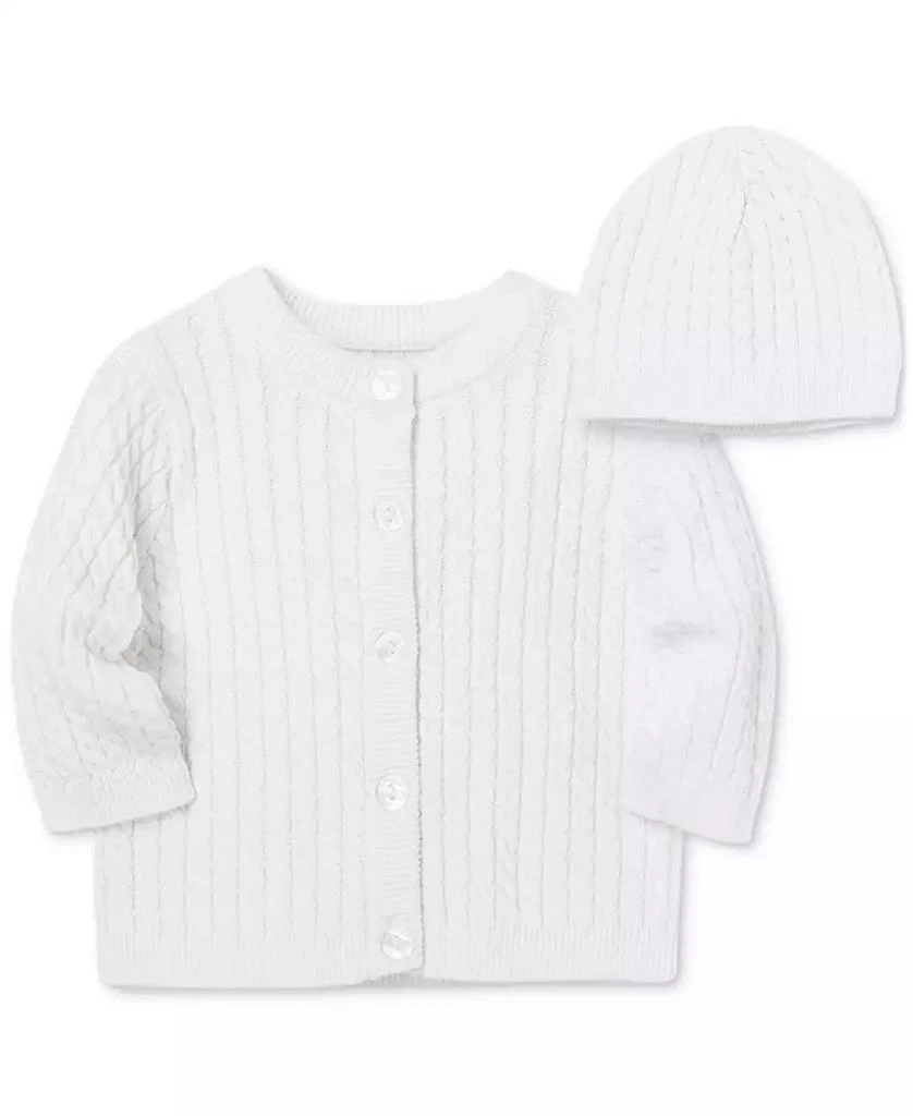Little Me Baby Cotton Cable-Knit Cardigan & Matching Hat, 2 Piece Set 3