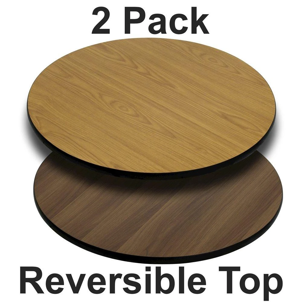 Flash Furniture 2 Pk. 42
Round Table Top with Natural or Walnut Reversible Laminate Top