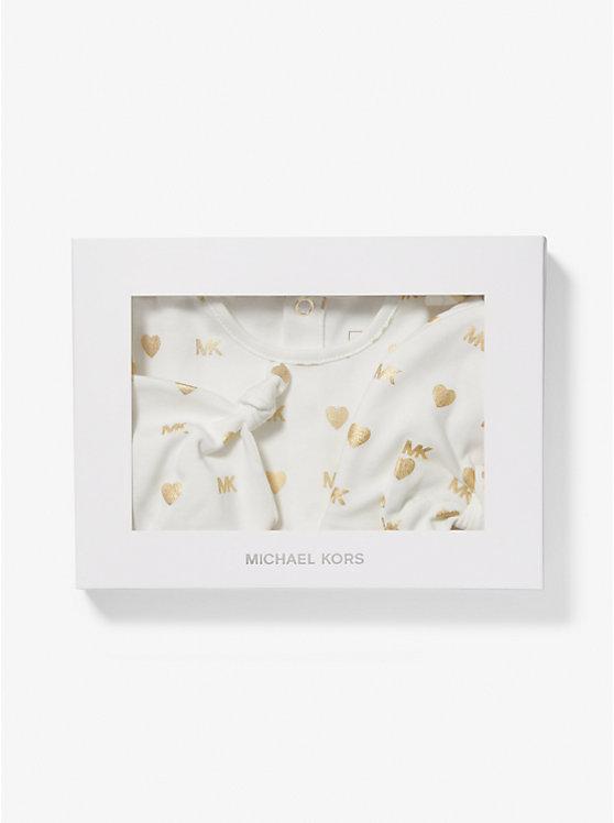 michael_kors Metallic Logo Cotton Pajama Baby Gift Set