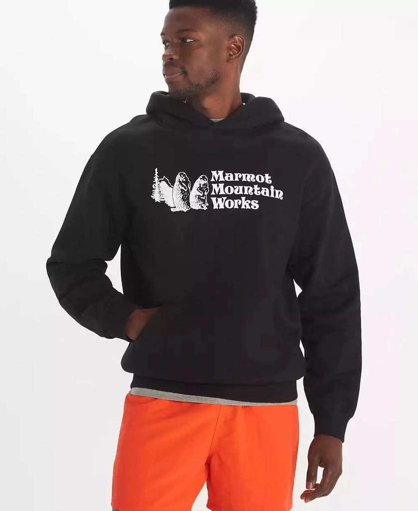 Marmot Men
s MMW Logo Fleece Pullover Hoodie Sweatshirt 1
