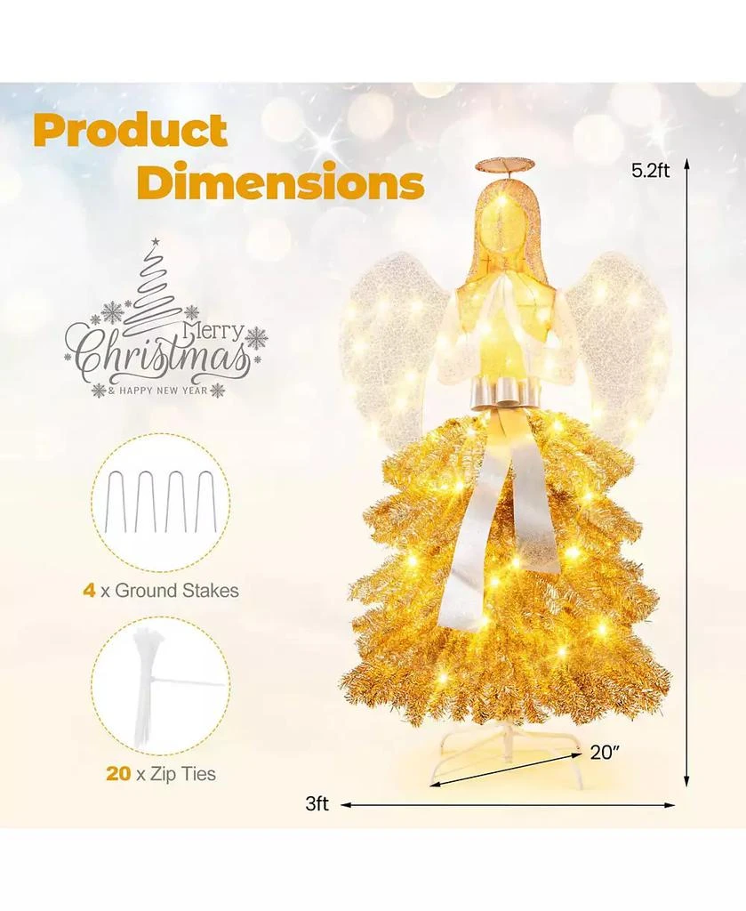 Costway 3 PCS Lighted Penguin Family with 194 LED Lights Zip Ties & Ground Stakes 3