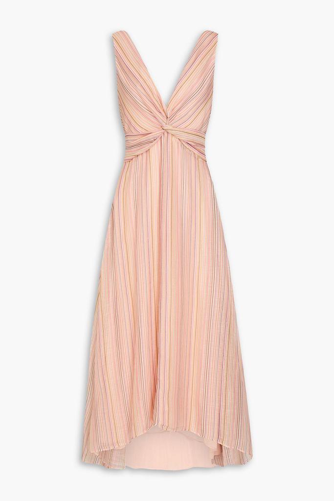 Derek Lam Anna twisted striped linen and silk-blend gauze midi dress