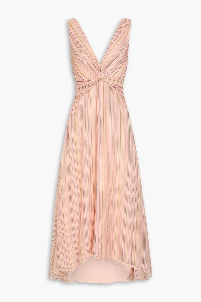 Derek Lam Anna twisted striped linen and silk-blend gauze midi dress 1