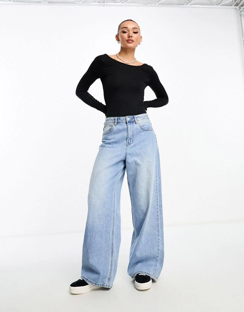 Stradivarius Stradivarius seamless body with open back in black 3