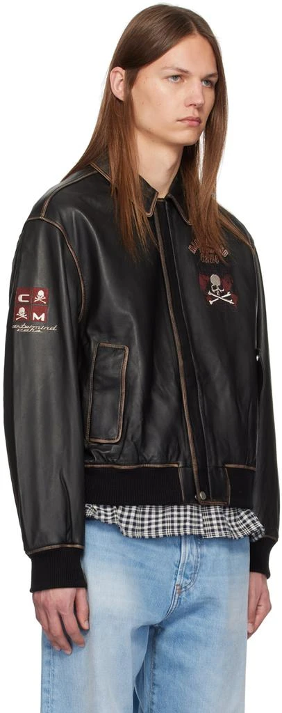 mastermind JAPAN Brown C2H4® Edition Embroidered-Logo Leather Jacket 2