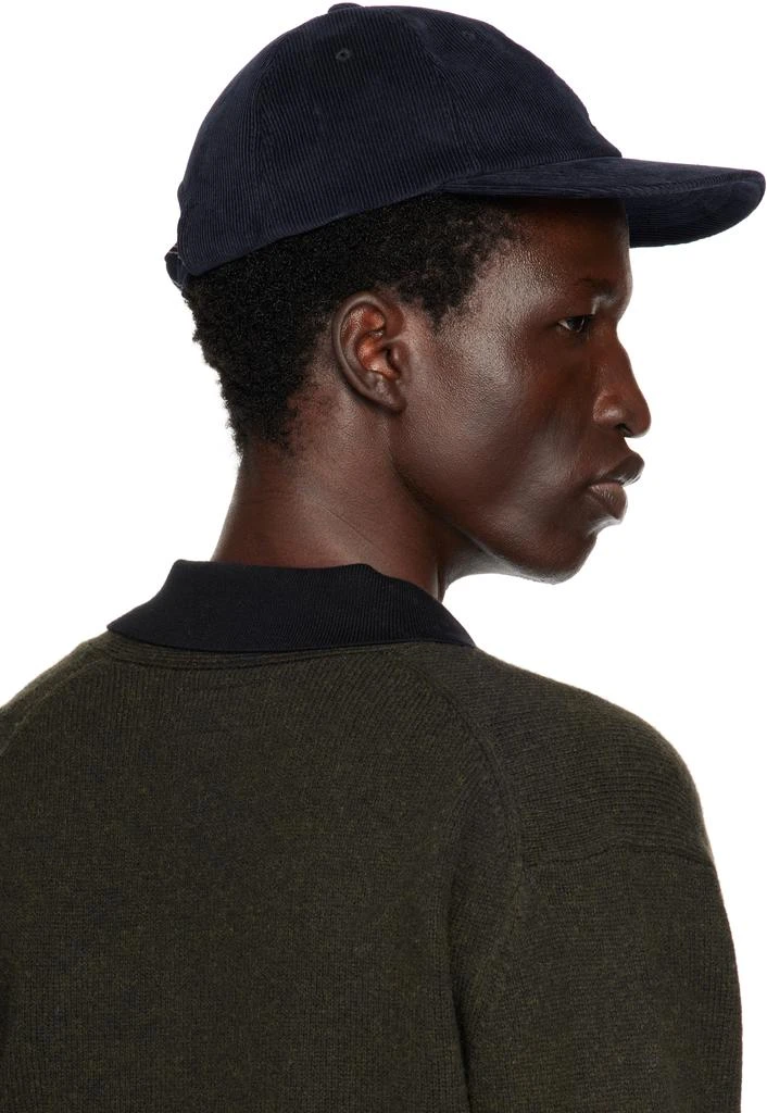 BEAMS PLUS Navy 6 Panel Regimental Strap Corduroy Cap 3