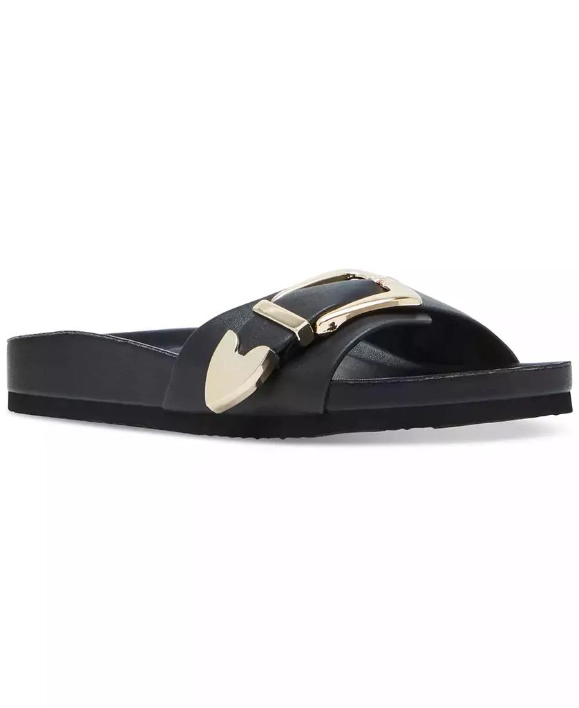 Madden Girl Brookk Buckled Footbed Slide Flat Sandals 1