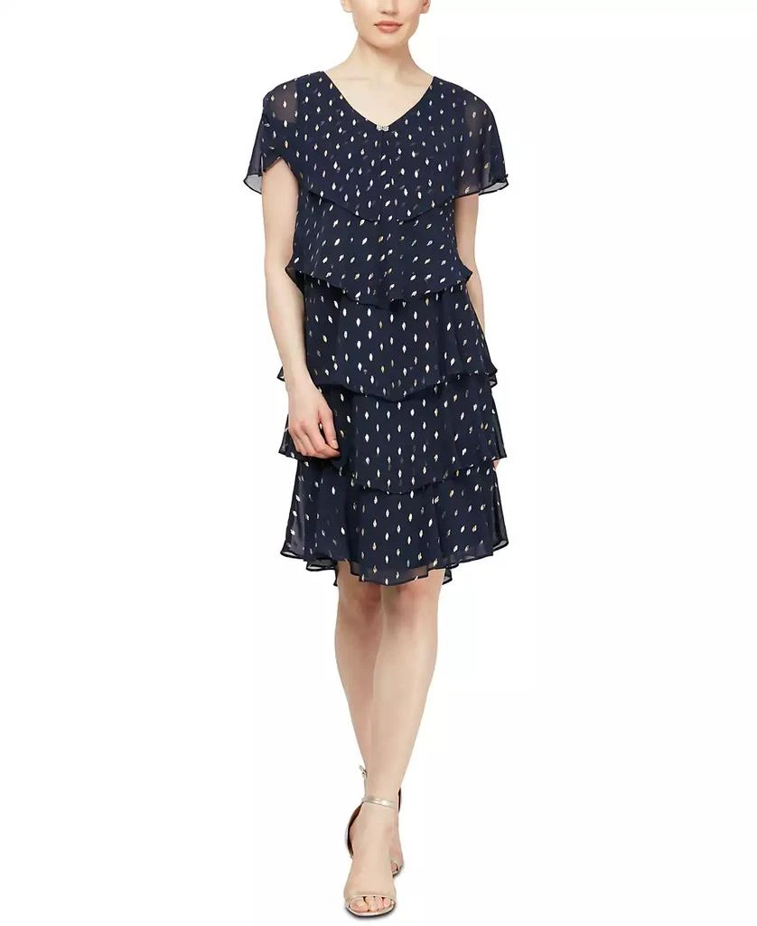 SL Fashions Polka-Dot Tiered Shift Dress 1