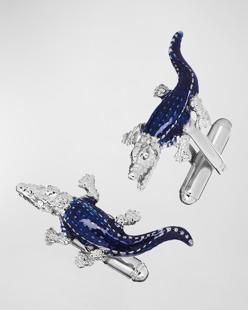 LINK UP Men's Enamel Crocodile Cufflinks