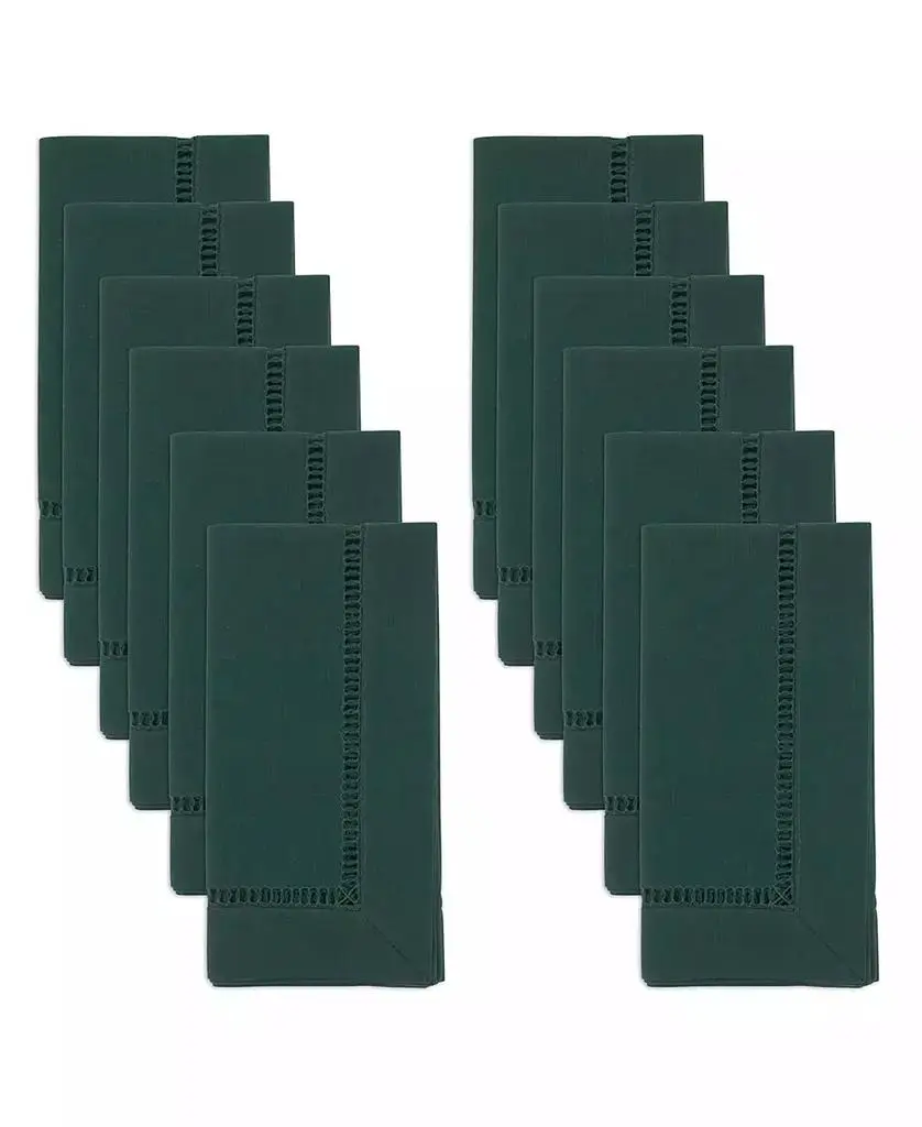 Saro Lifestyle Stitched Border Decorative Napkins, Set of 12
