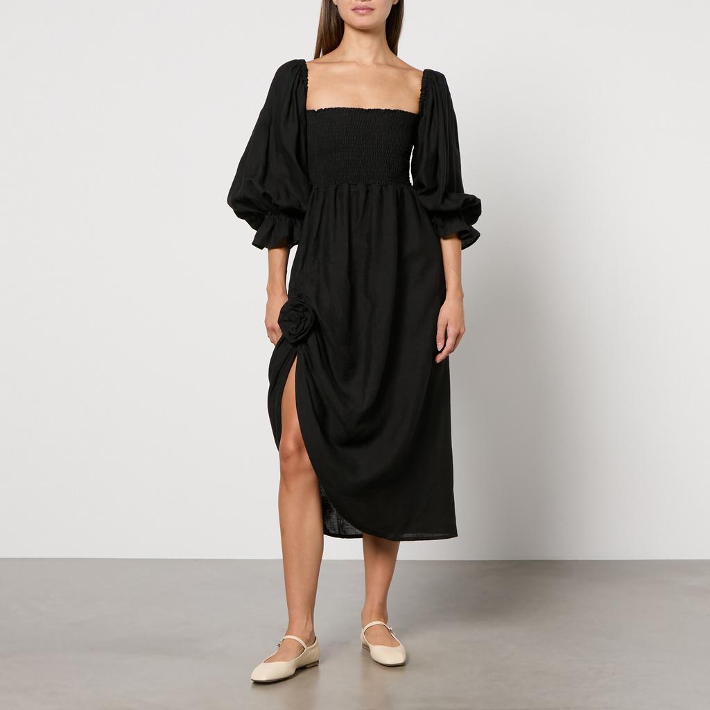 Sleeper Sleeper Atlanta Rosette Linen Dress