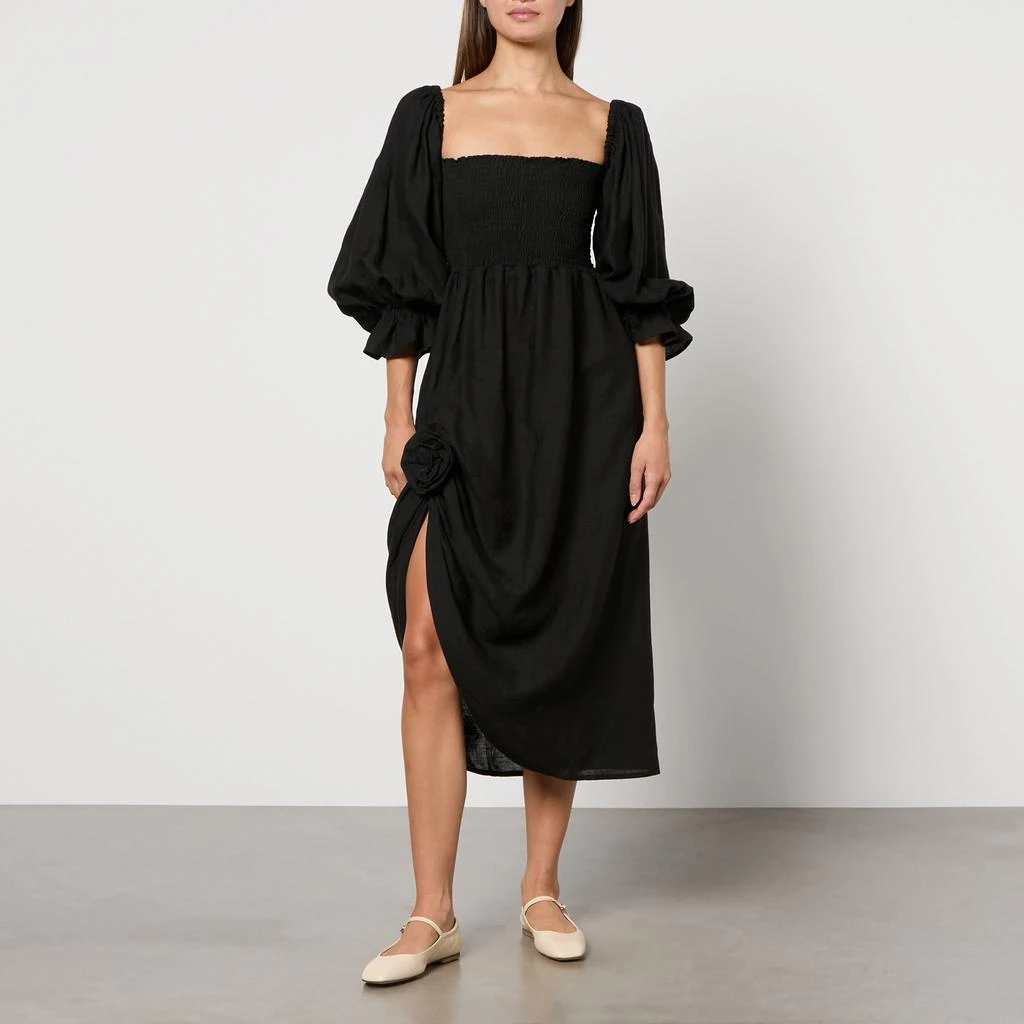 Sleeper Atlanta Rosette Linen Dress 1