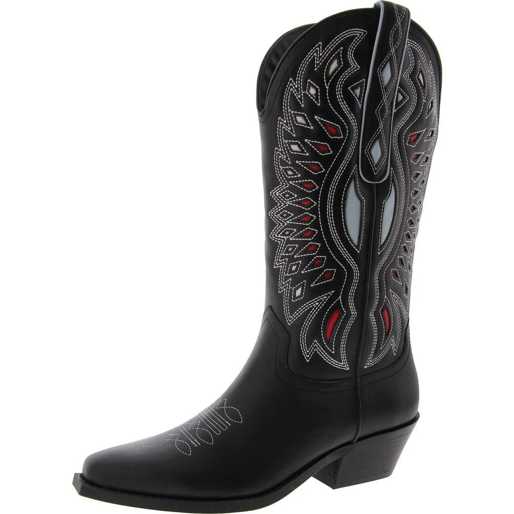 Steve Madden Womens Pull On Stitched Cowboy, Western Boots 1