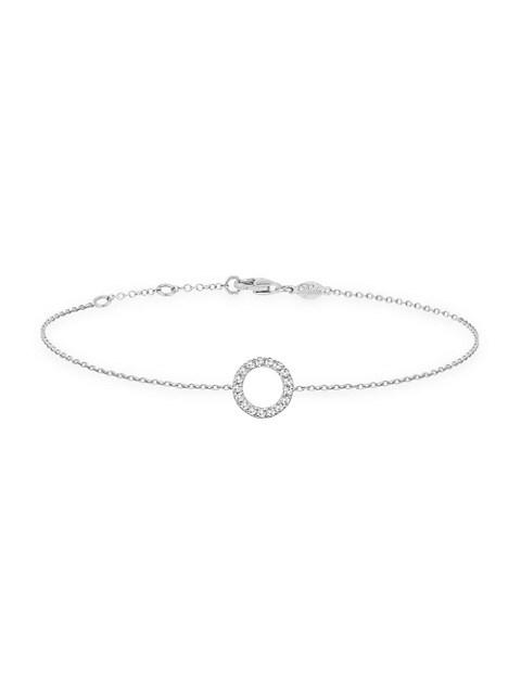 DJULA Magic Touch 18K White Gold & Diamond Circle Chain Bracelet