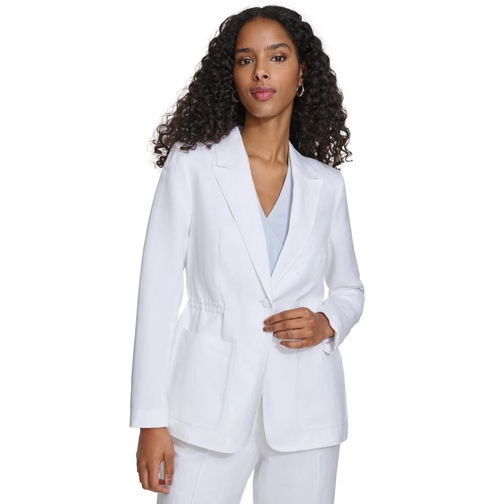 Calvin Klein Women's Peak-Lapel Single-Button Blazer 1