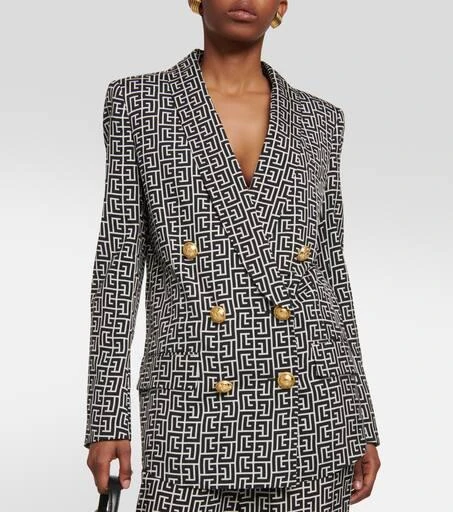 Balmain Double-breasted monogram jacket 7