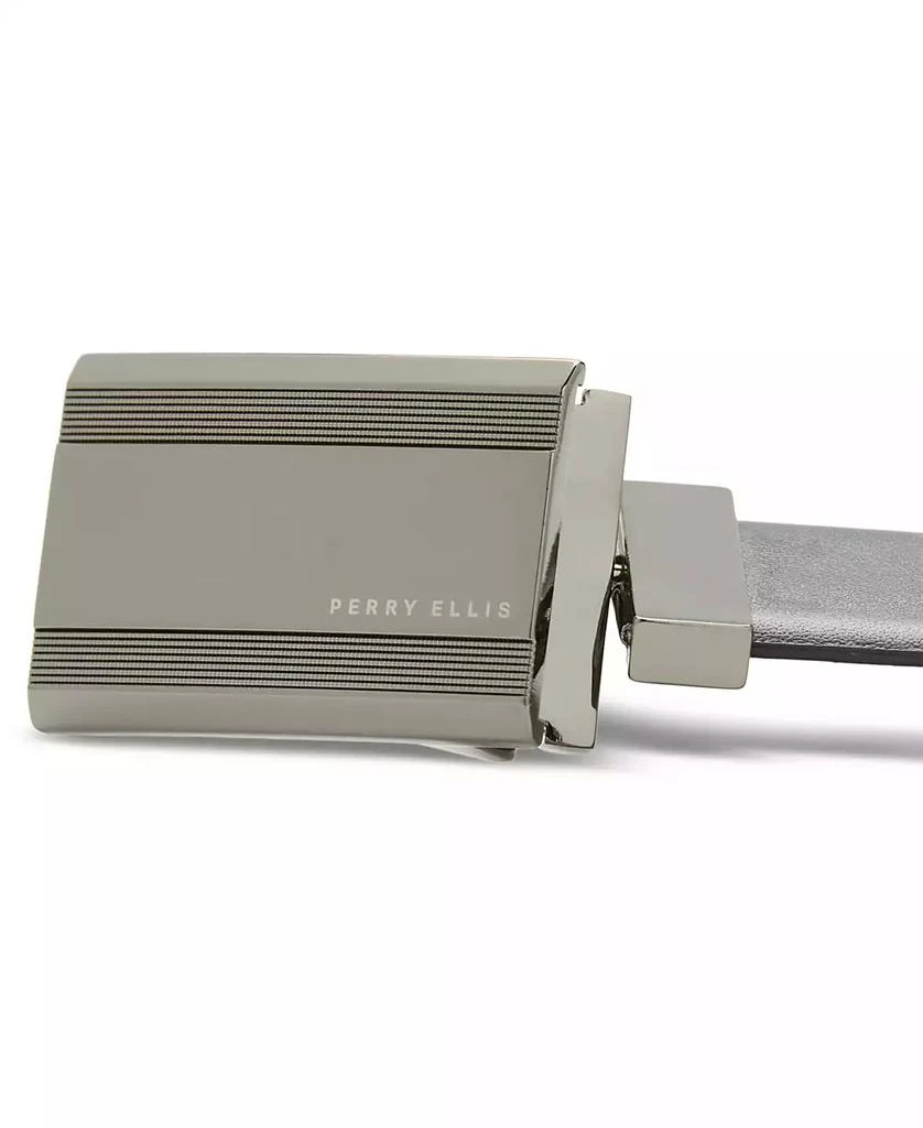Perry Ellis Men's Black Logo-Buckle Belt 3