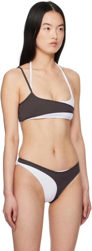 Ottolinger White & Brown Layered Bikini Top 2