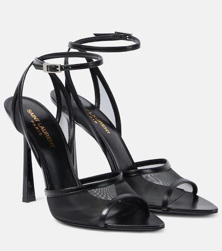Yves Saint Laurent Missy 110 leather-trimmed mesh sandals 1