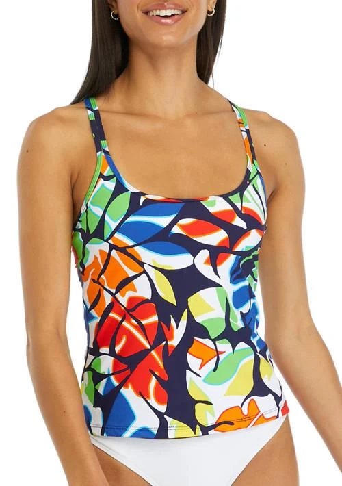 Nautica Tradewinds Double Cross Back Tankini Swim Top 1