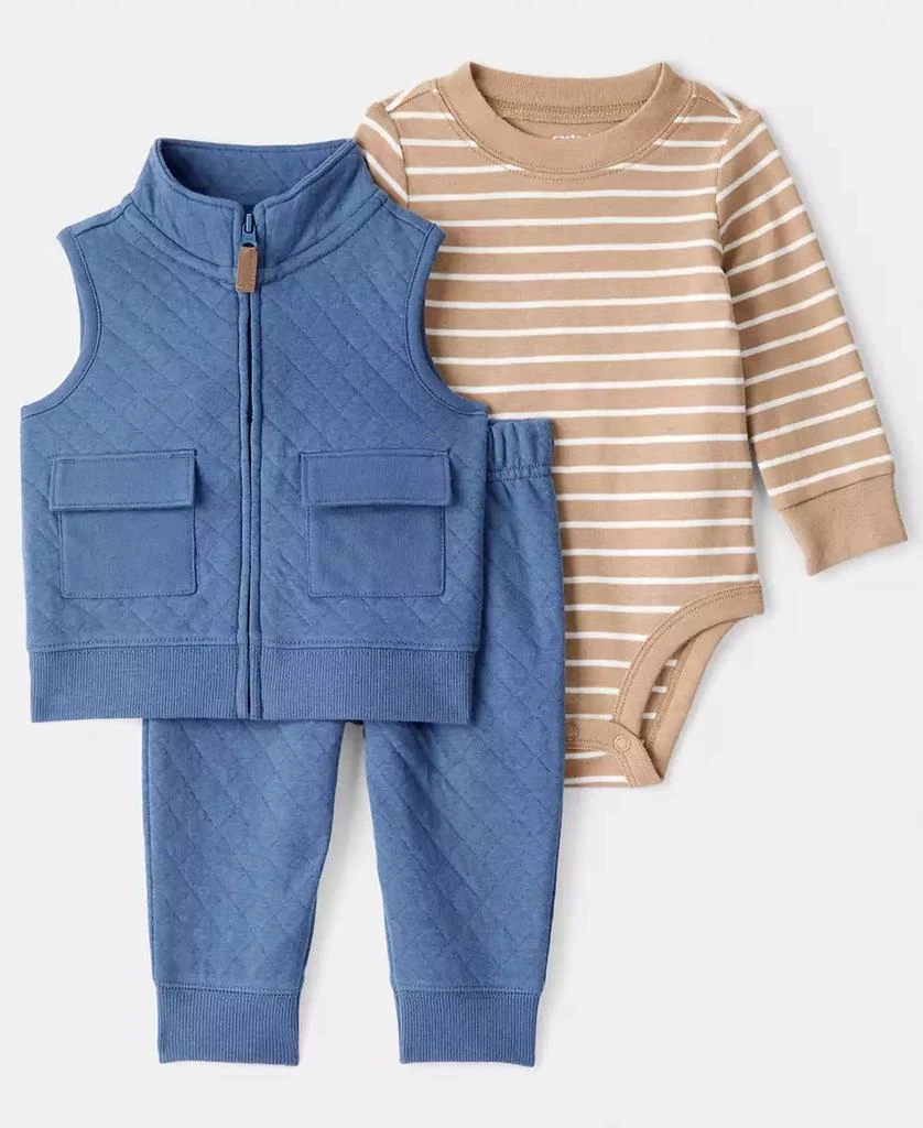 Carter
s Baby Boys
 Quilted Vest, Bodysuit and Pants, 3-Piece Set 1