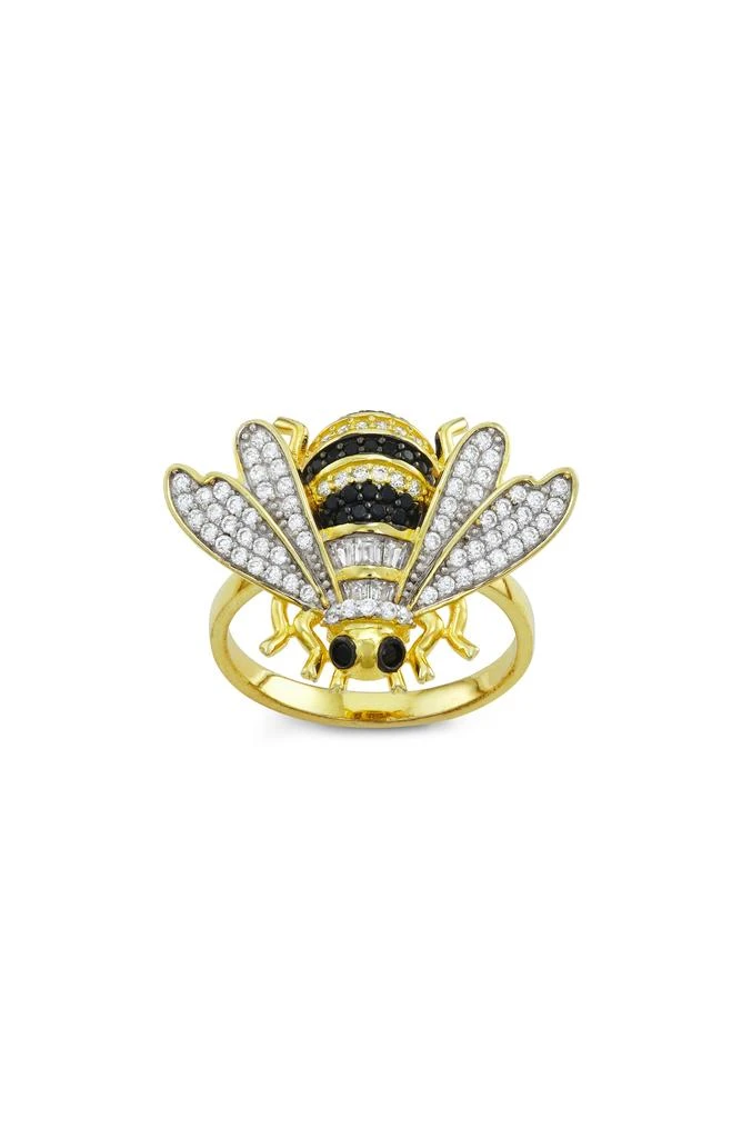 FZN 14K Gold Plated Silver Cubic Zirconia Bee Ring