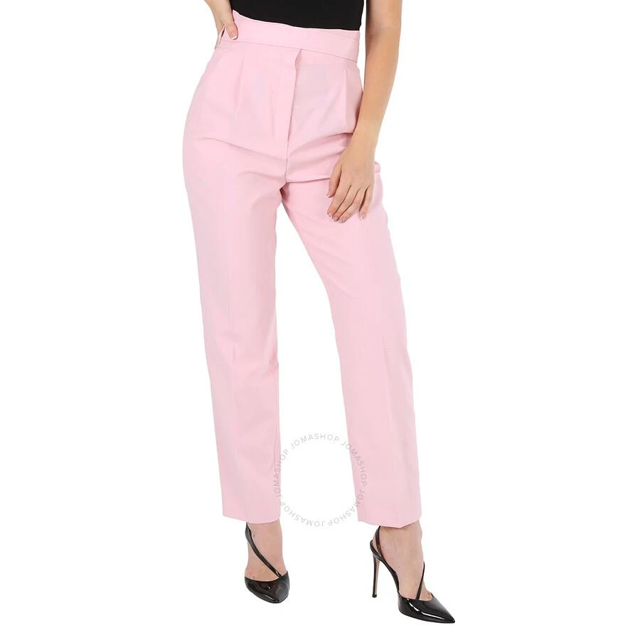 Burberry Ladies Pastel Pink Wool High-Waisted Trousers 1