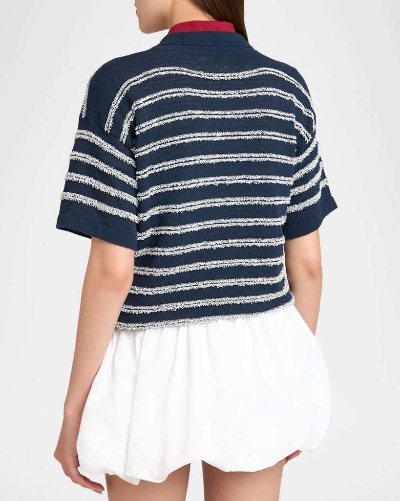 Moncler Short-Sleeve Cotton Terry Polo Top 3