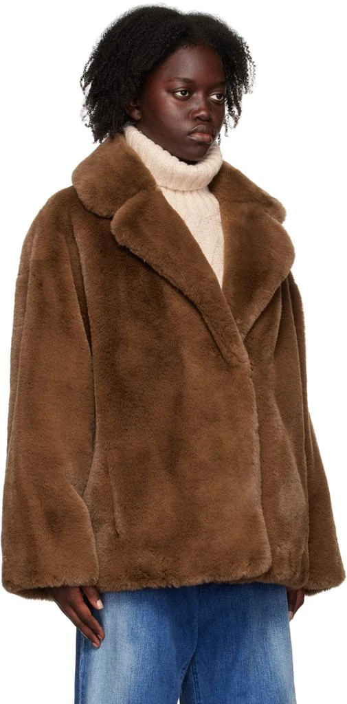 STAND STUDIO Brown Savannah Faux-Fur Jacket 2