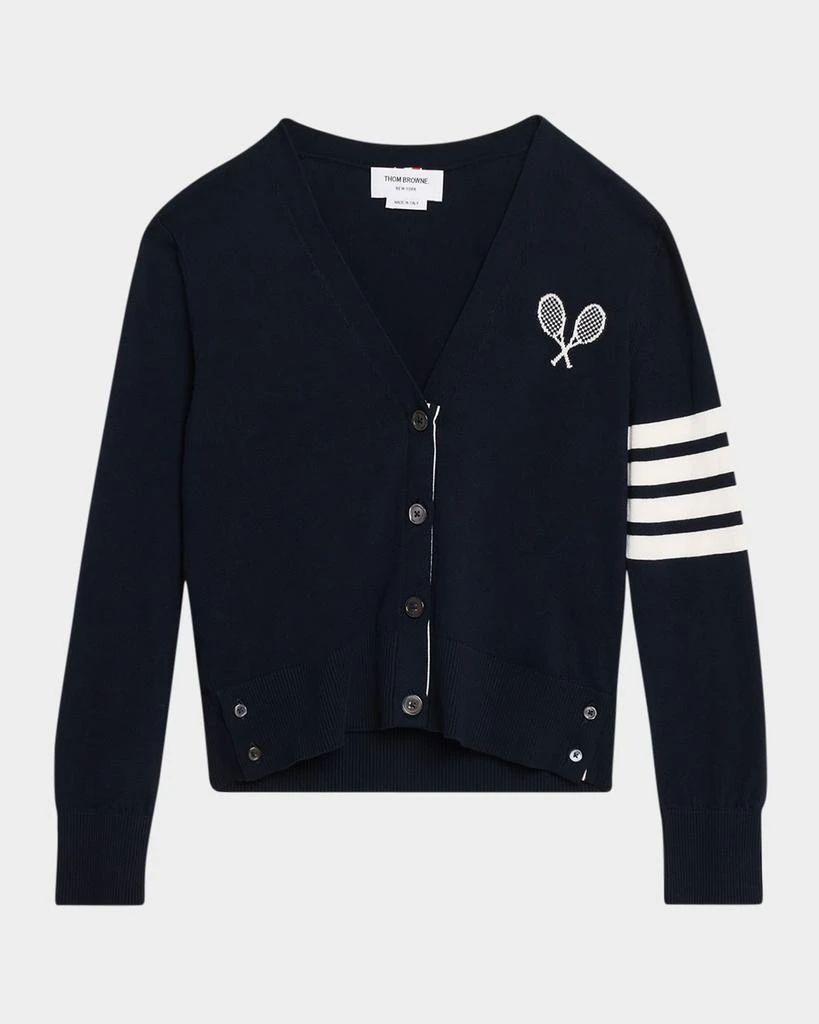 Thom Browne Tennis Racquets V-Neck Cardigan