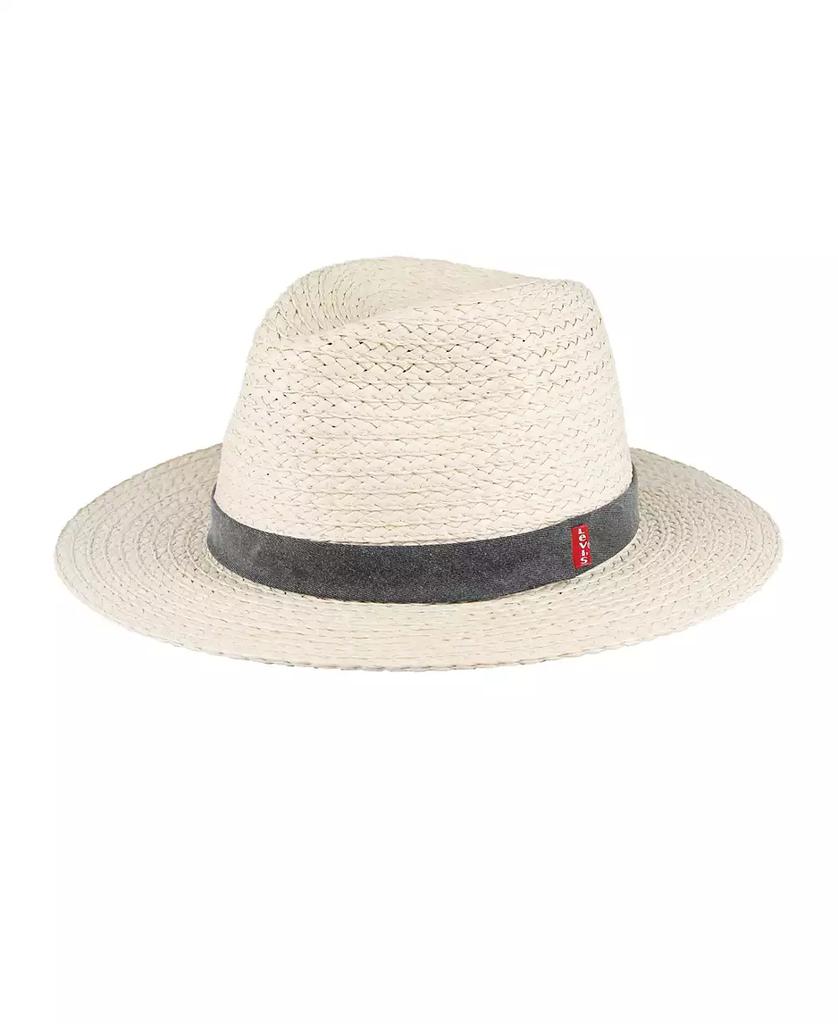 Levi's Men's Straw Panama Hat with Denim Washed Band
