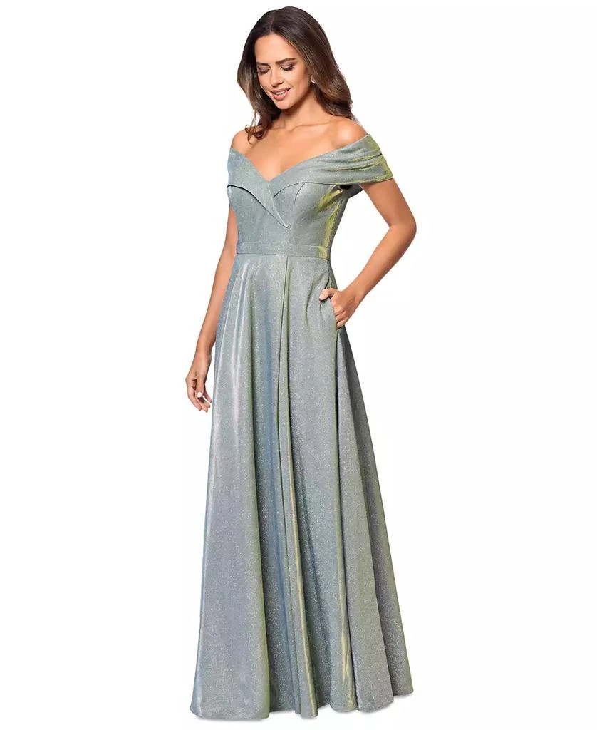 XSCAPE Women's Off-The-Shoulder Sequin-Knit Fit & Flare Gown 3