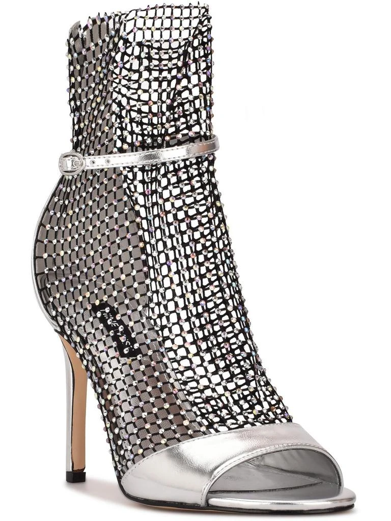 Nine West Imery Womens Fishnet Rhinestone Ankle Boots 1
