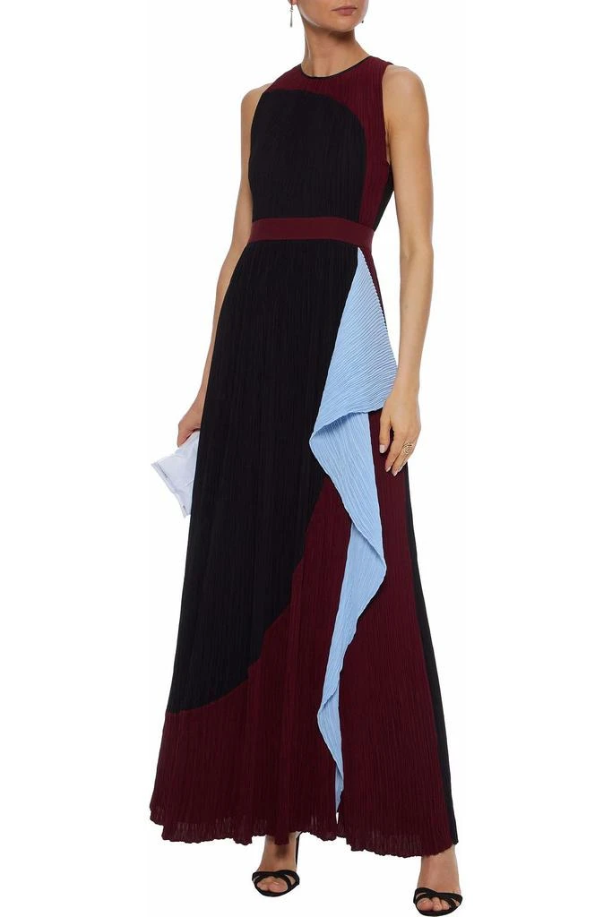 ROKSANDA Draped color-block plissé crepe de chine gown 2