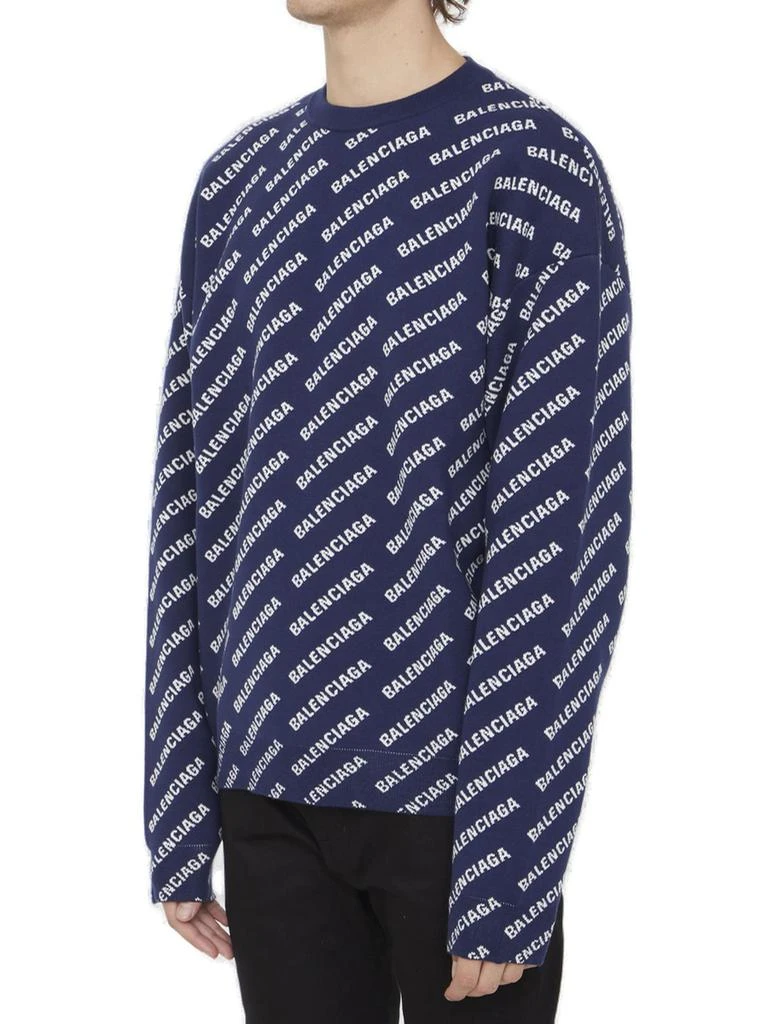 Balenciaga Balenciaga Allover Logo Printed Crewneck Knit Jumper 4