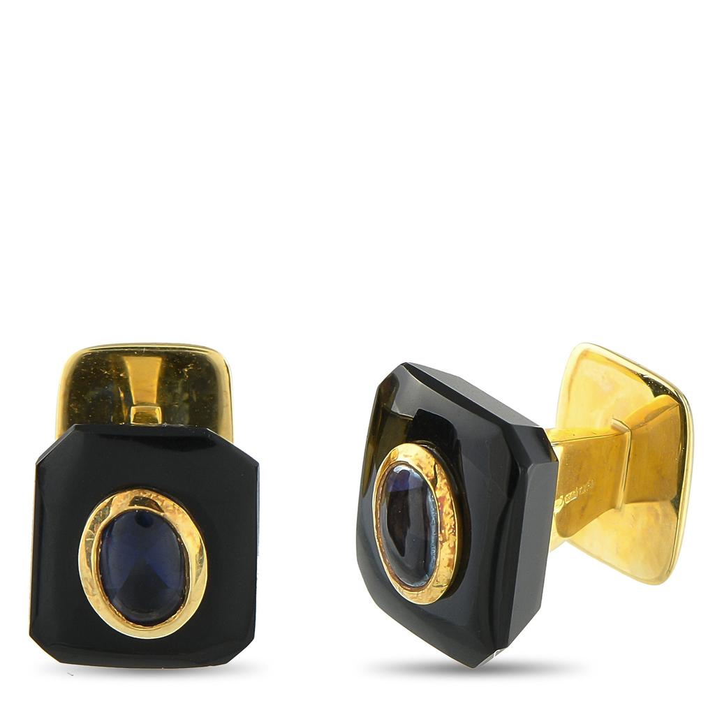 LINKS OF LONDON 18K Yellow Gold Onyx and Iolite Tuxedo Set LL15-082025