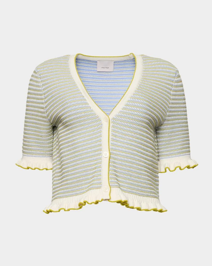 Cinq a Sept Clem Stripe Cropped Cardigan