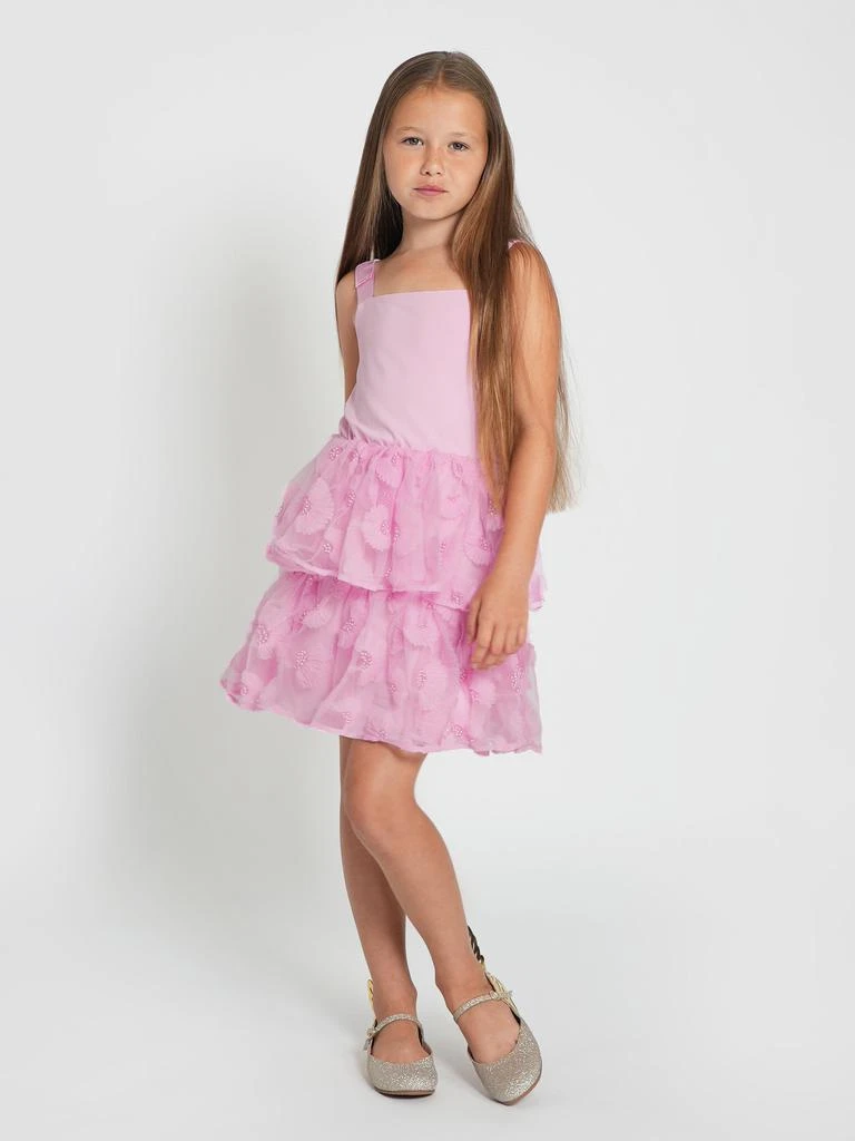 Self Portrait Self Portrait Girls Jersey and Tulle Dress in Pink 2